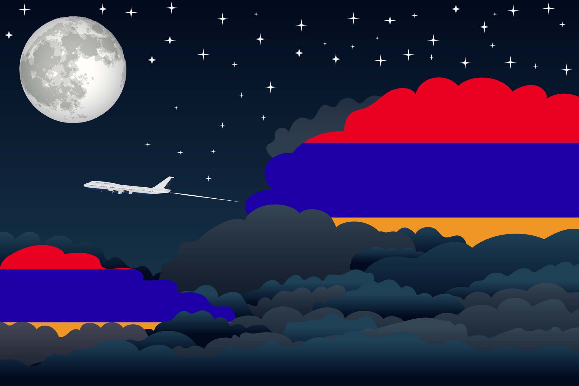 Armenia Night Clouds Blanket Throw image 2