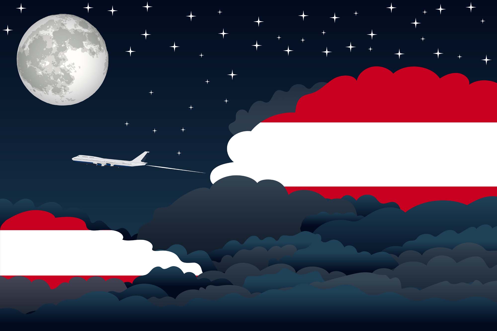 Austria Night Clouds Blanket Throw image 2