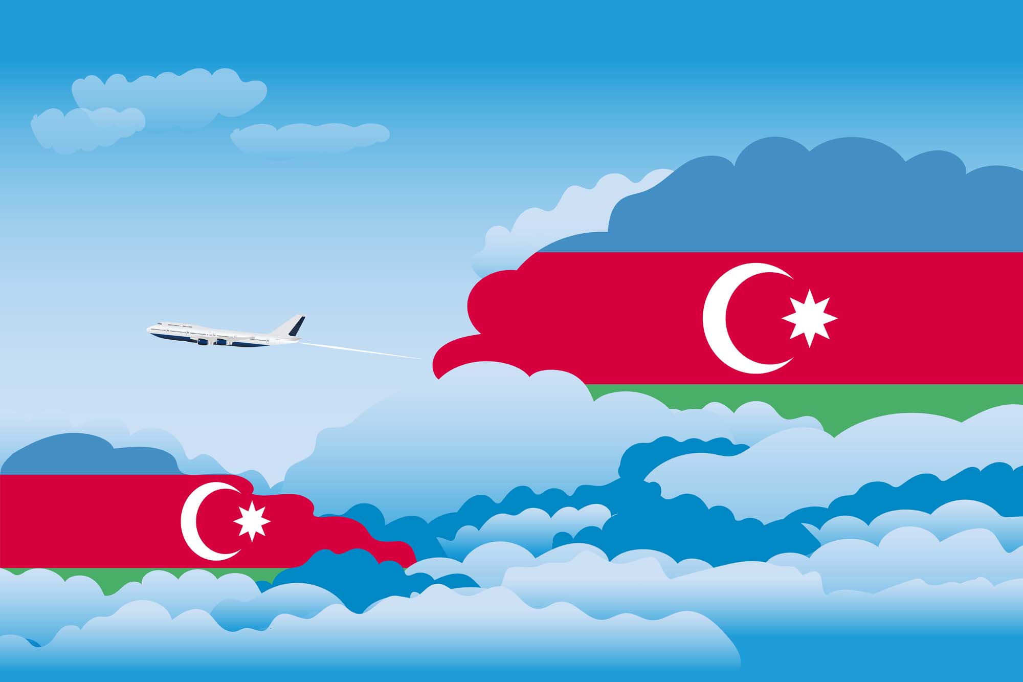 Azerbaijan Day Clouds Blanket Throw image 2