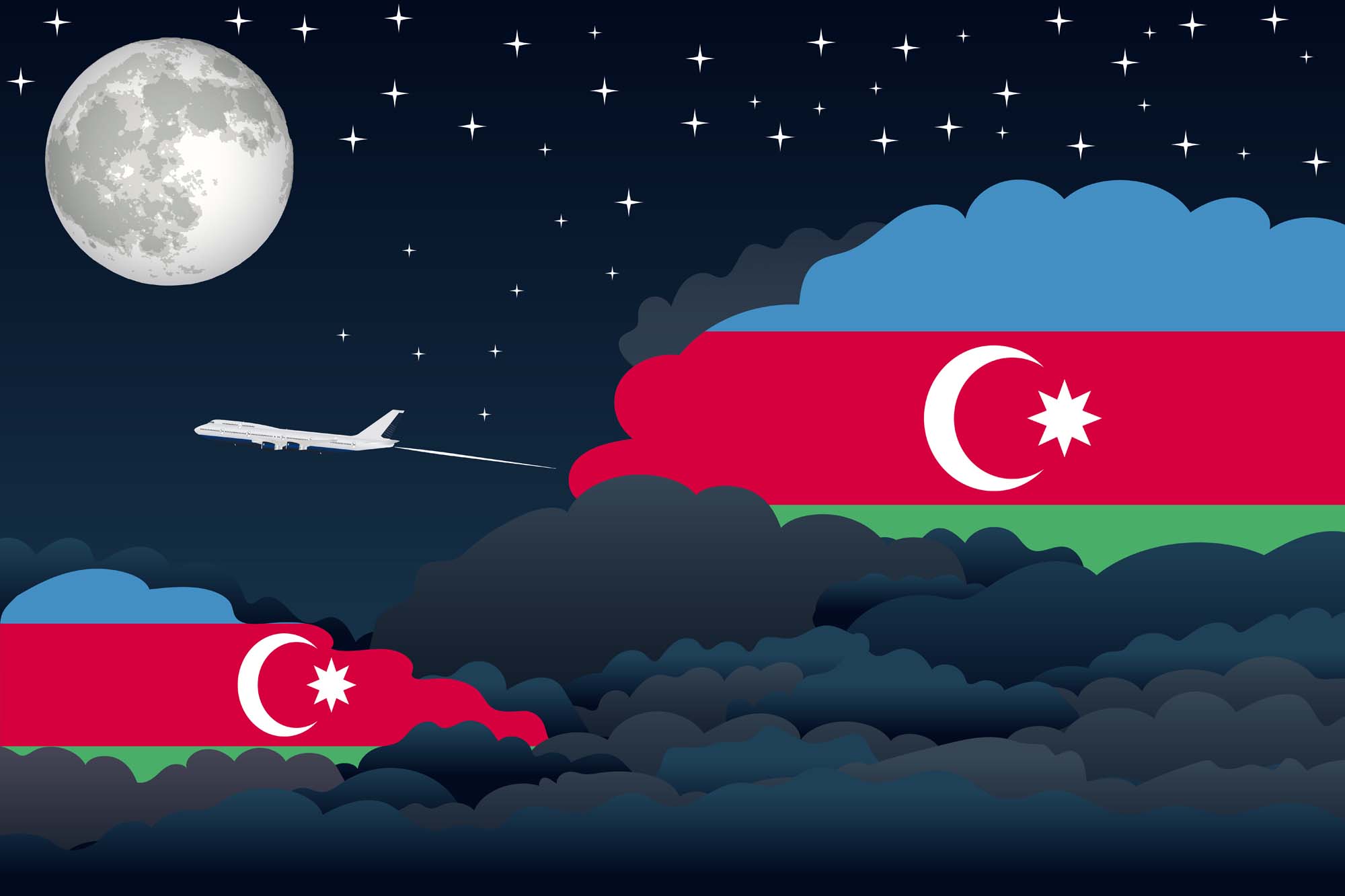 Azerbaijan Night Clouds Blanket Throw image 2