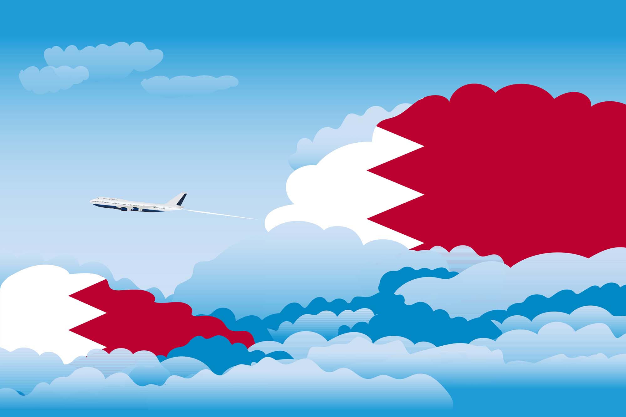 Bahrain Day Clouds Blanket Throw image 2