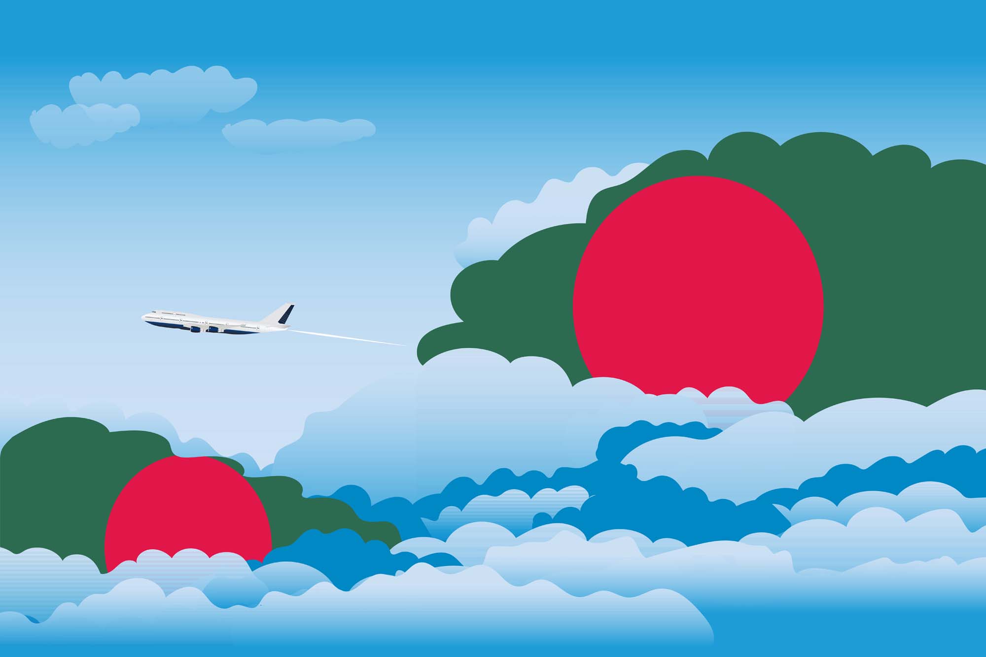 Bangladesh Day Clouds Blanket Throw image 2