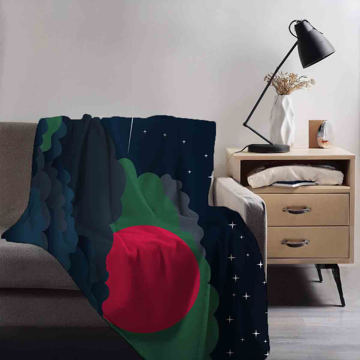 Bangladesh Night Clouds Blanket Throw
