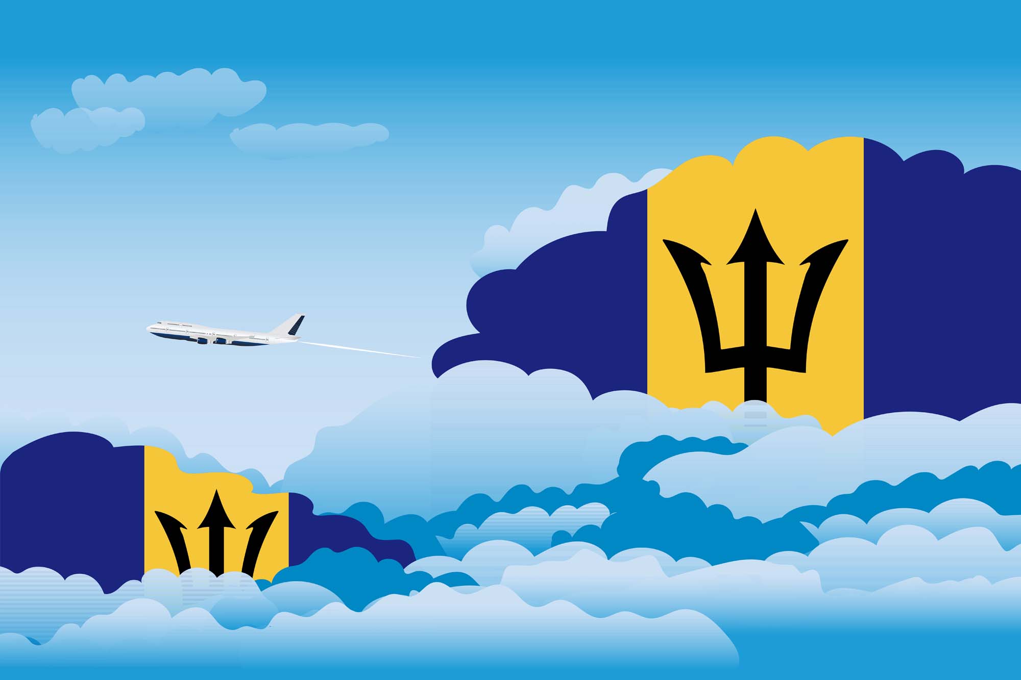 Barbados Day Clouds Blanket Throw image 2