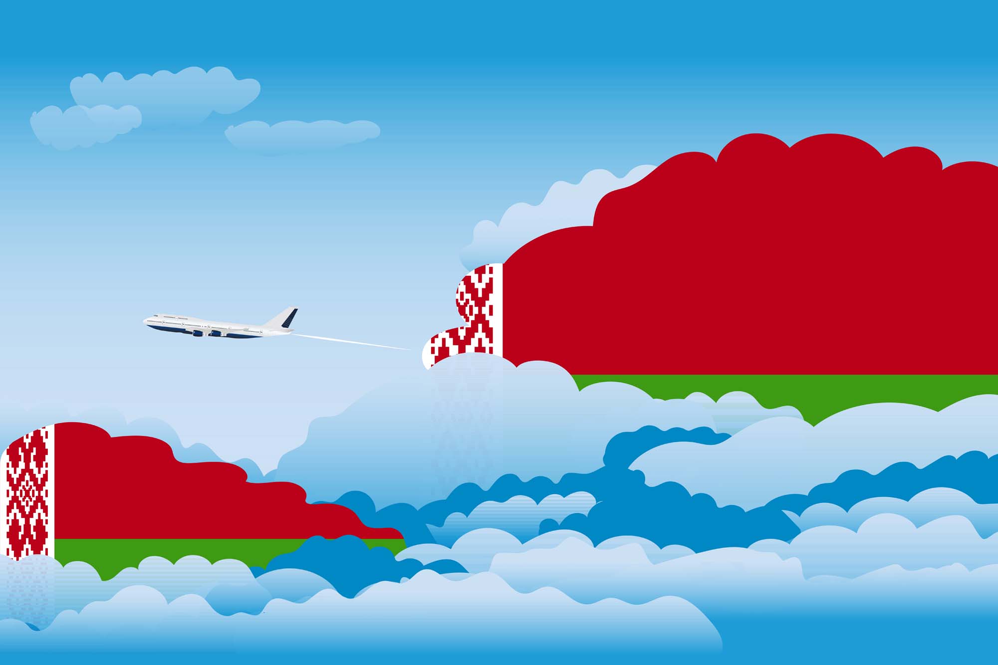 Belarus Day Clouds Blanket Throw image 2
