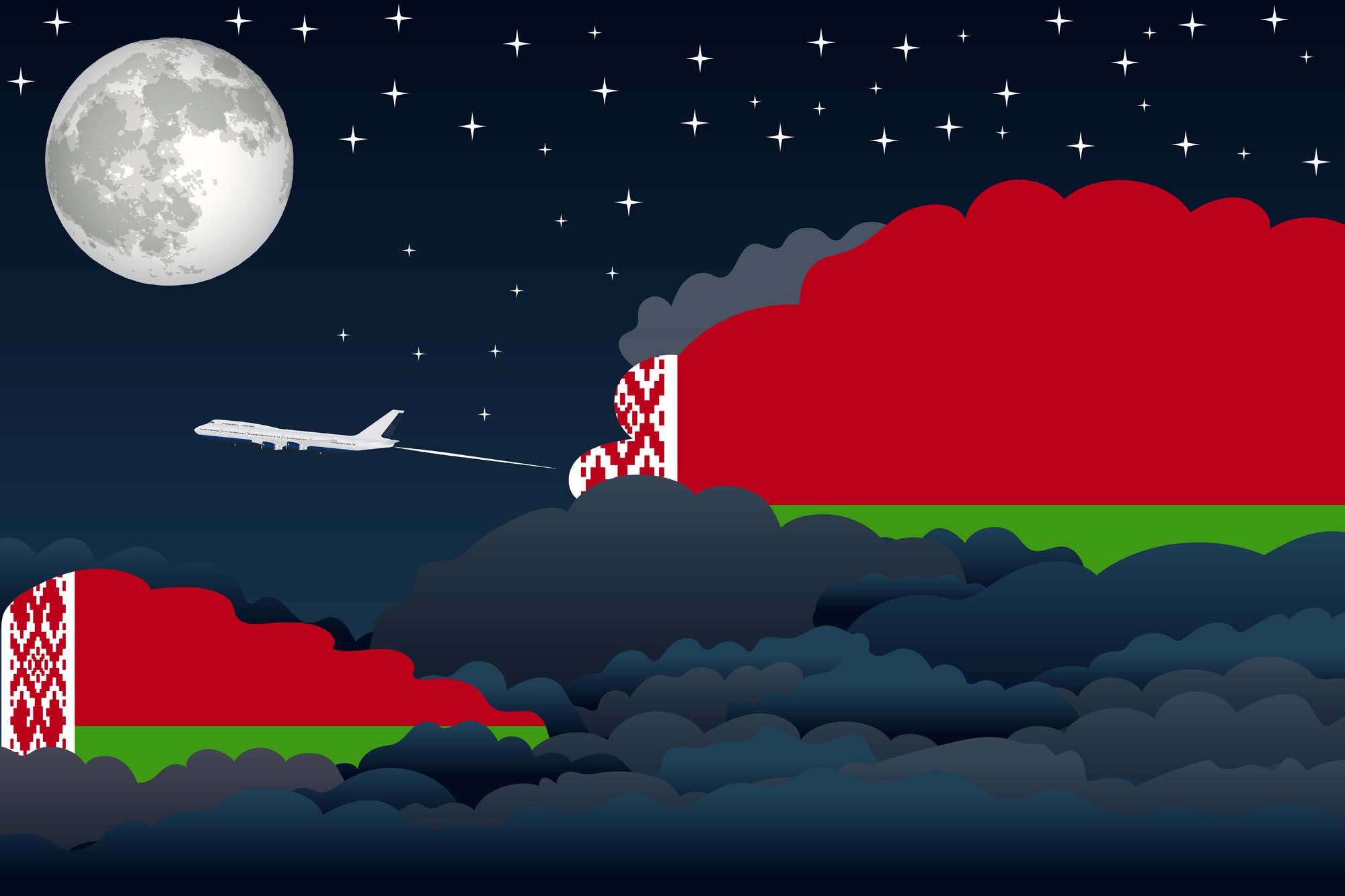 Belarus Night Clouds Blanket Throw image 2