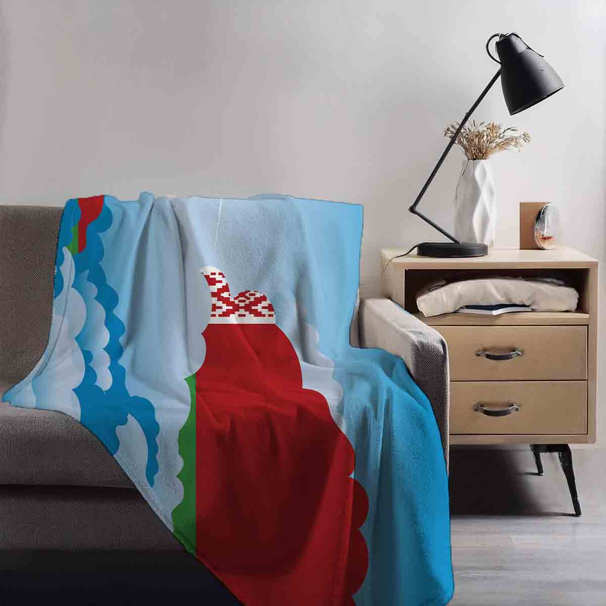 Belarus Day Clouds Blanket Throw