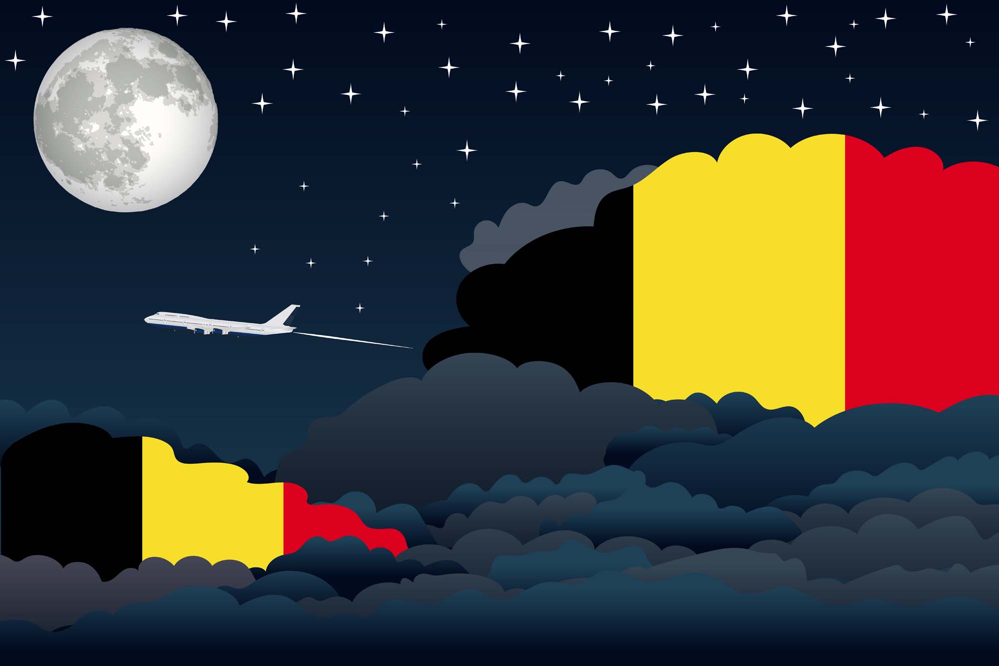 Belgium Night Clouds Blanket Throw image 2