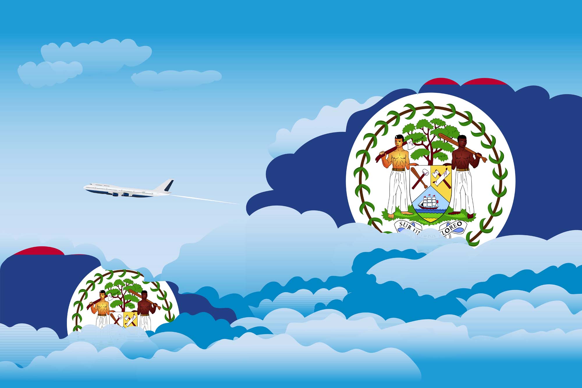 Belize Day Clouds Blanket Throw image 2