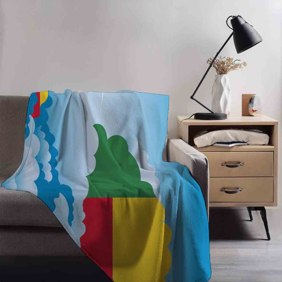 Benin Day Clouds Blanket Throw