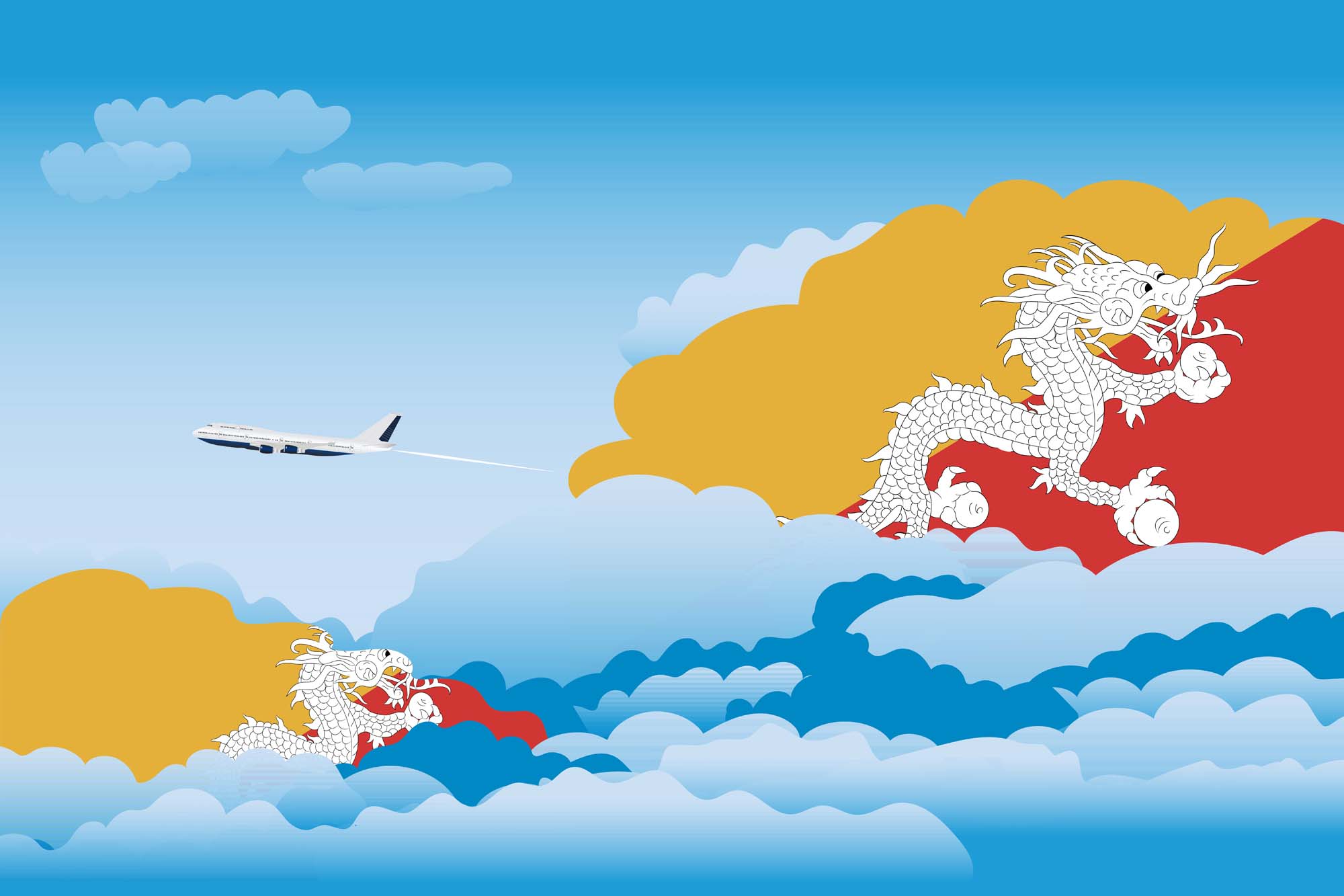 Bhutan Day Clouds Blanket Throw image 2
