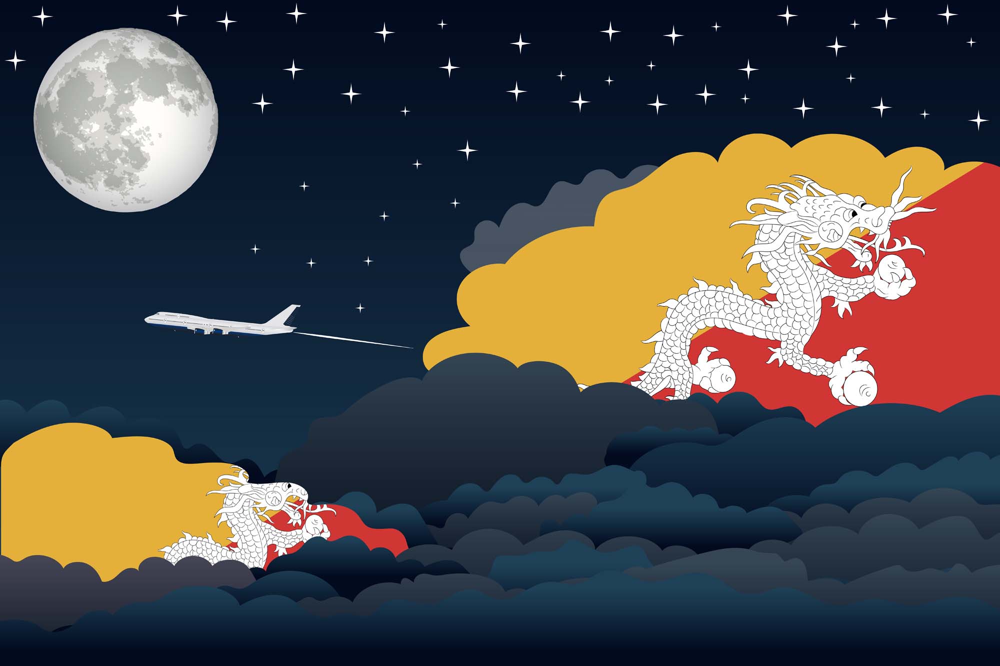 Bhutan Night Clouds Blanket Throw image 2