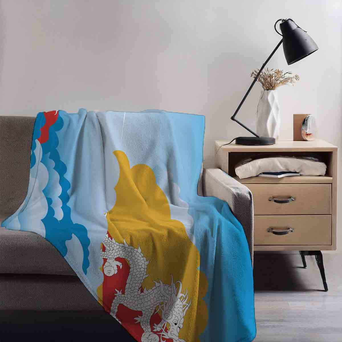 Bhutan Day Clouds Blanket Throw