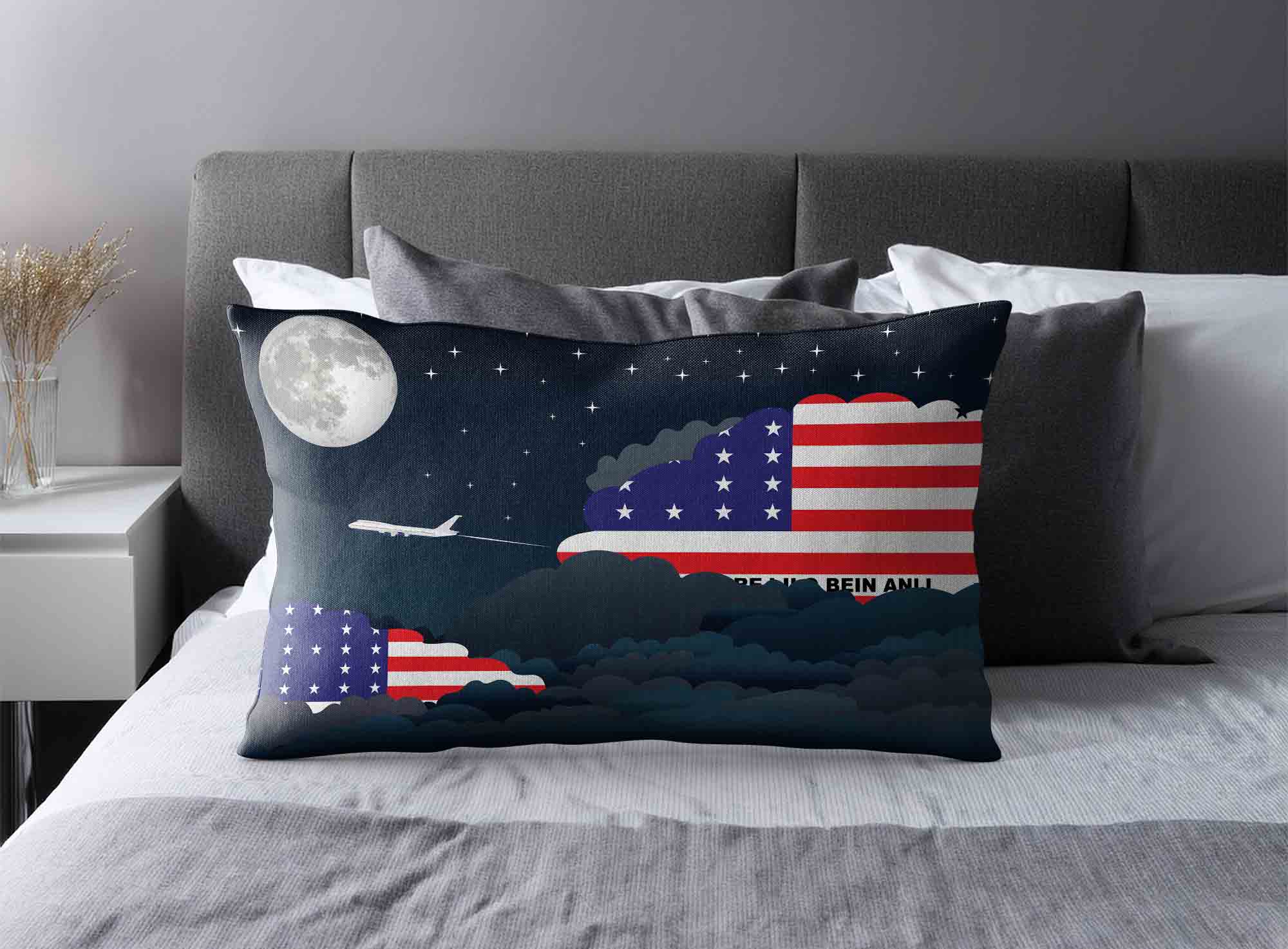 Bikini Atoll World Airplane Night Clouds Square & Rectangle Pillow Cases | Aviation Night Sky Decorative Throw Pillow Covers image 2
