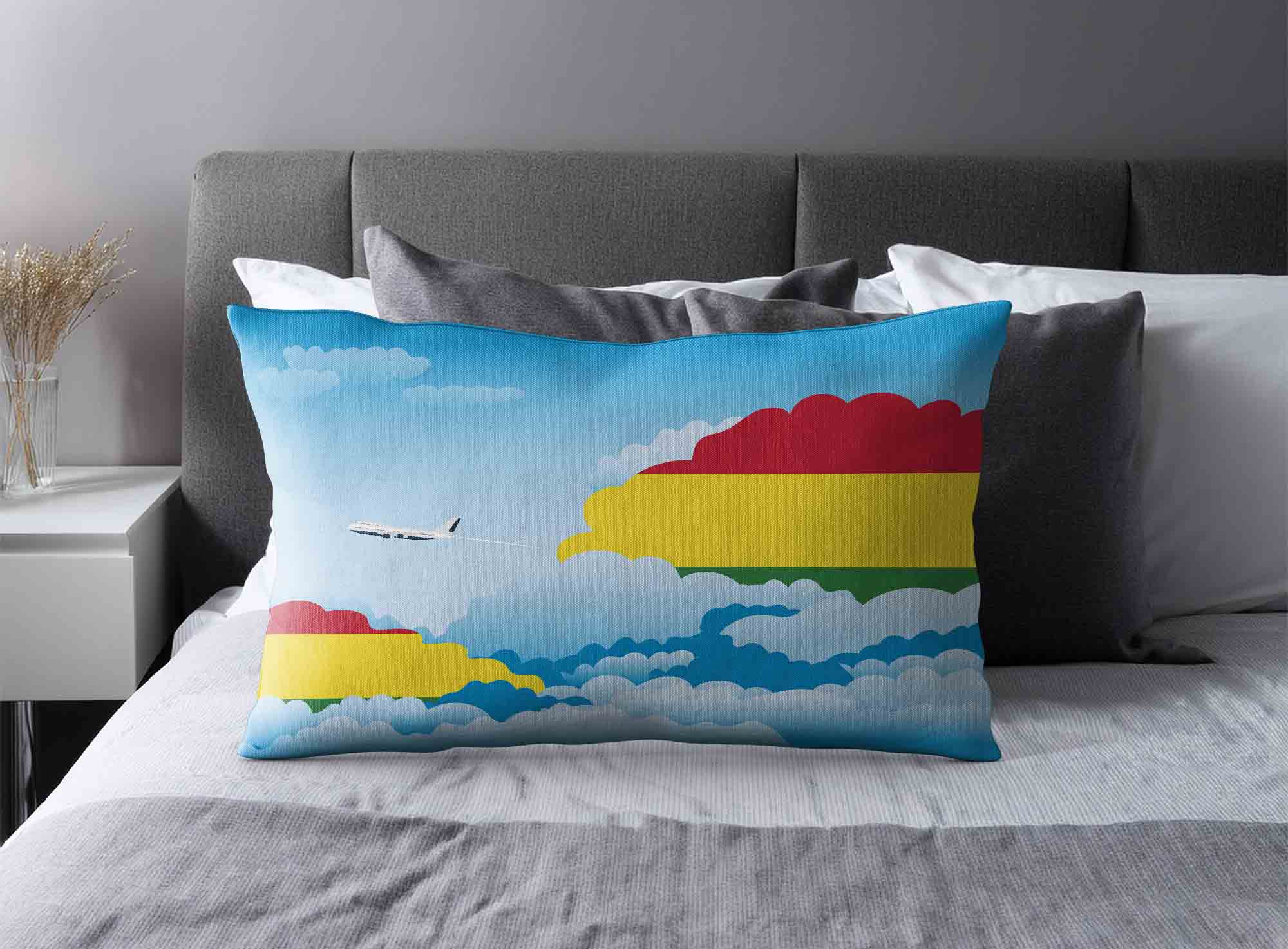 Bolivia World Airplane Day Clouds Square & Rectangle Pillow Cases | Aviation Sky Travel Decorative Throw Pillow Covers image 2