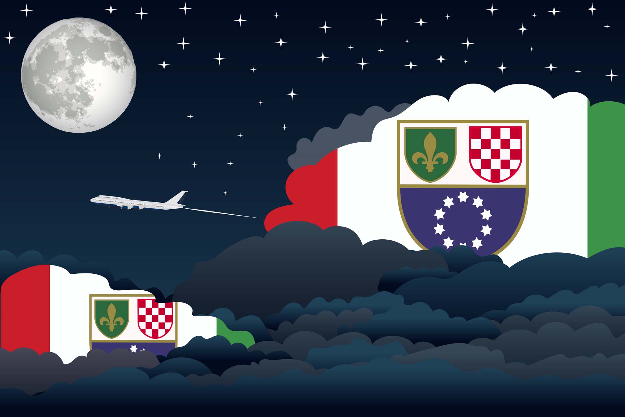 Bosnia Case and Herzegovina Federation of Night Clouds Blanket Throw image 2