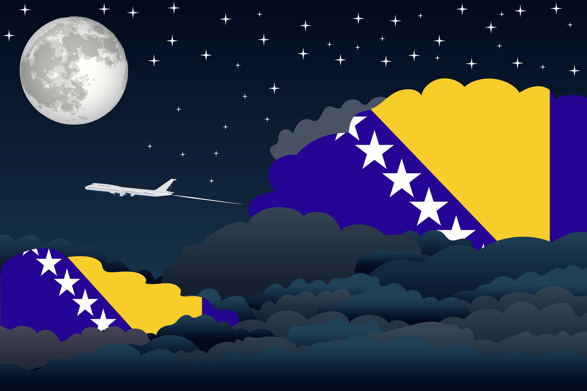 Bosnia Case and Herzegovina Night Clouds Blanket Throw image 2