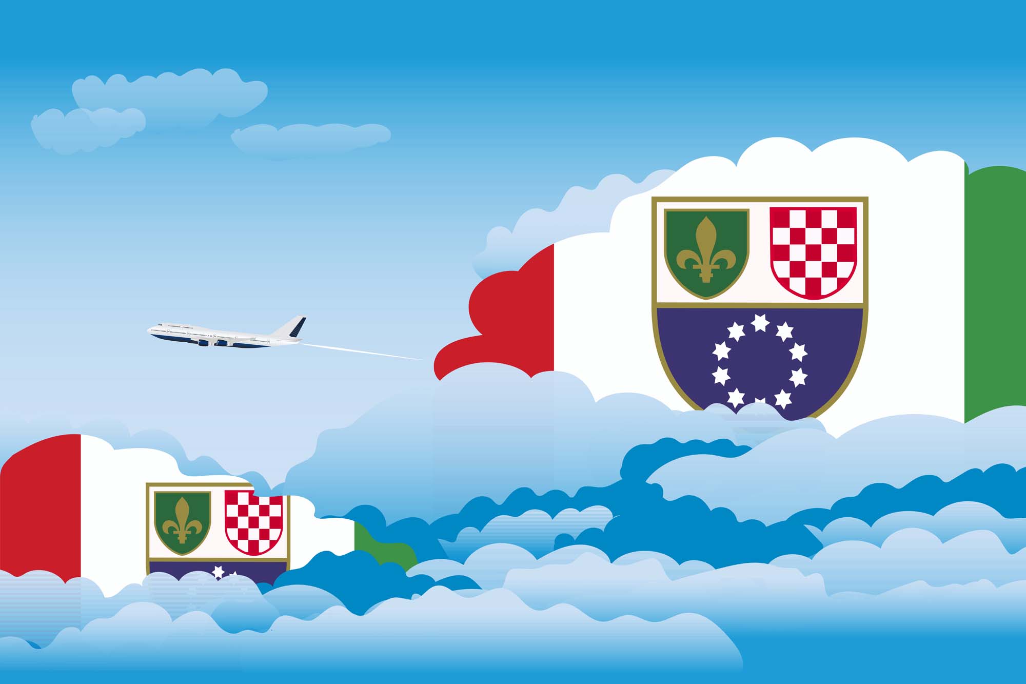 Bosnia Case and Herzegovina Federation of Day Clouds Blanket Throw image 2