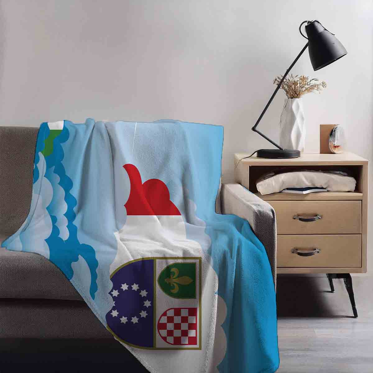 Bosnia Case and Herzegovina Federation of Day Clouds Blanket Throw