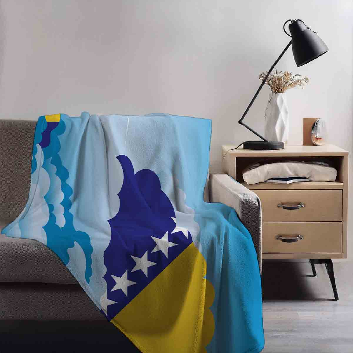 Bosnia Case and Herzegovina Day Clouds Blanket Throw