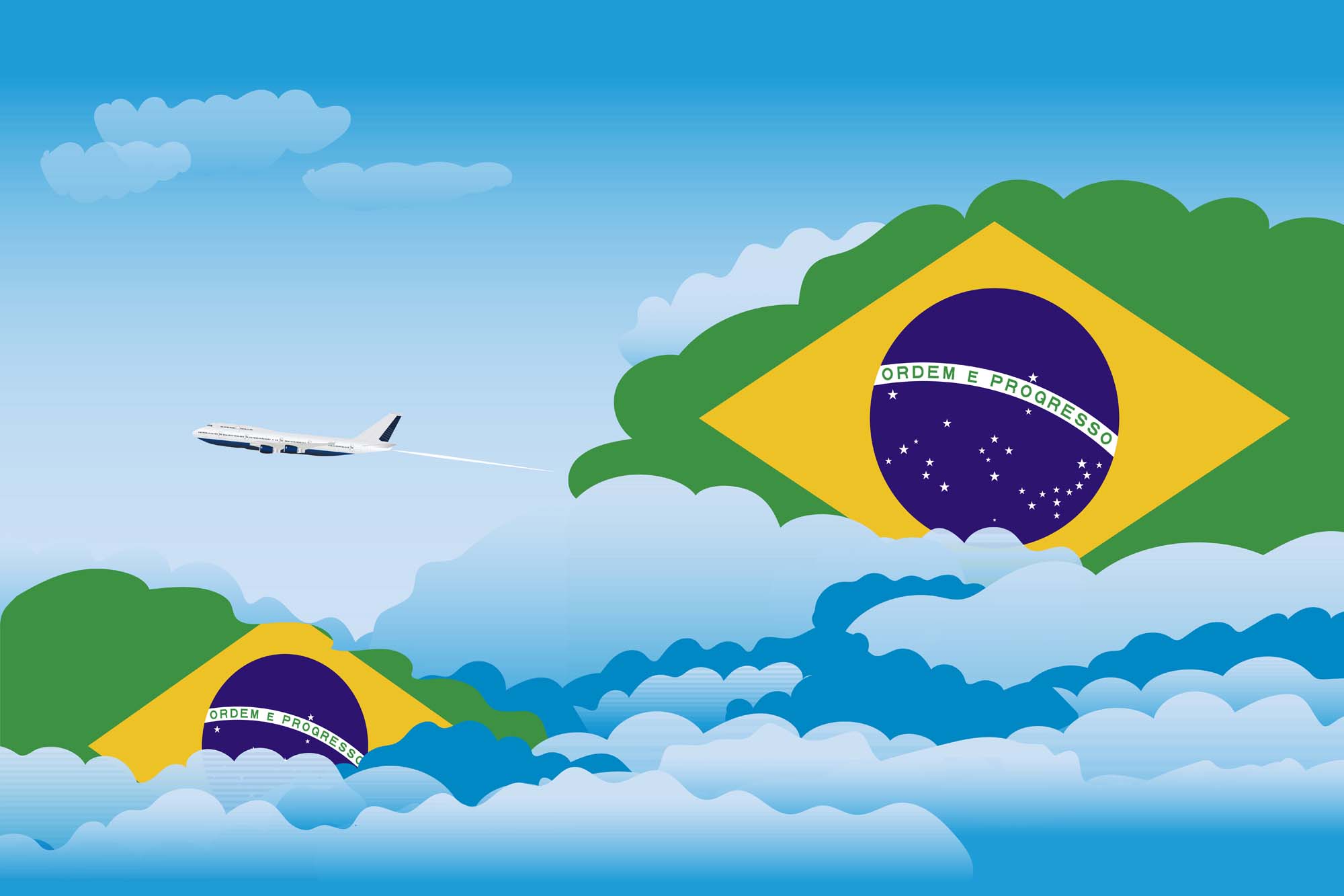 Brazil Day Clouds Blanket Throw image 2