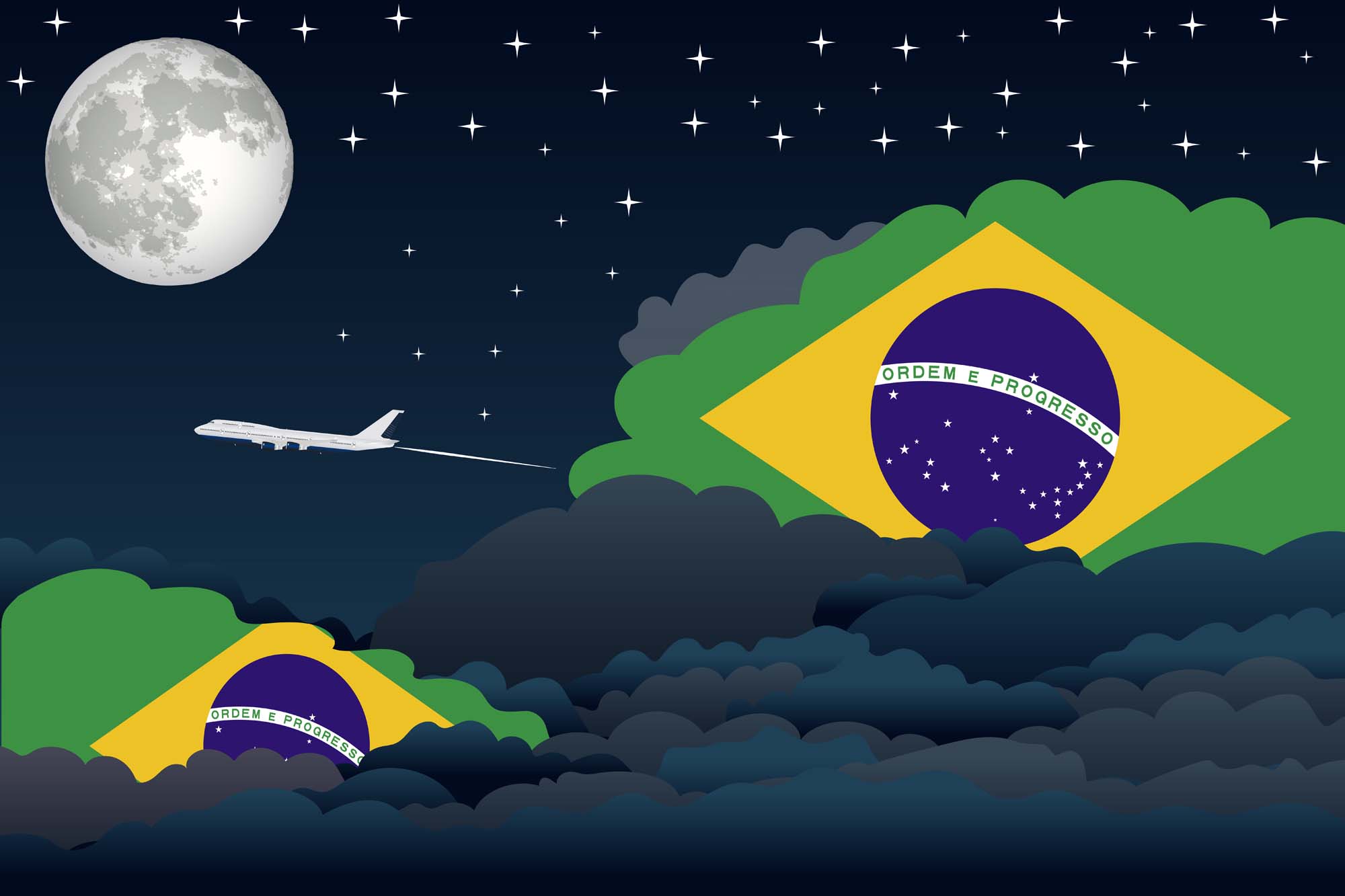 Brazil Night Clouds Blanket Throw image 2
