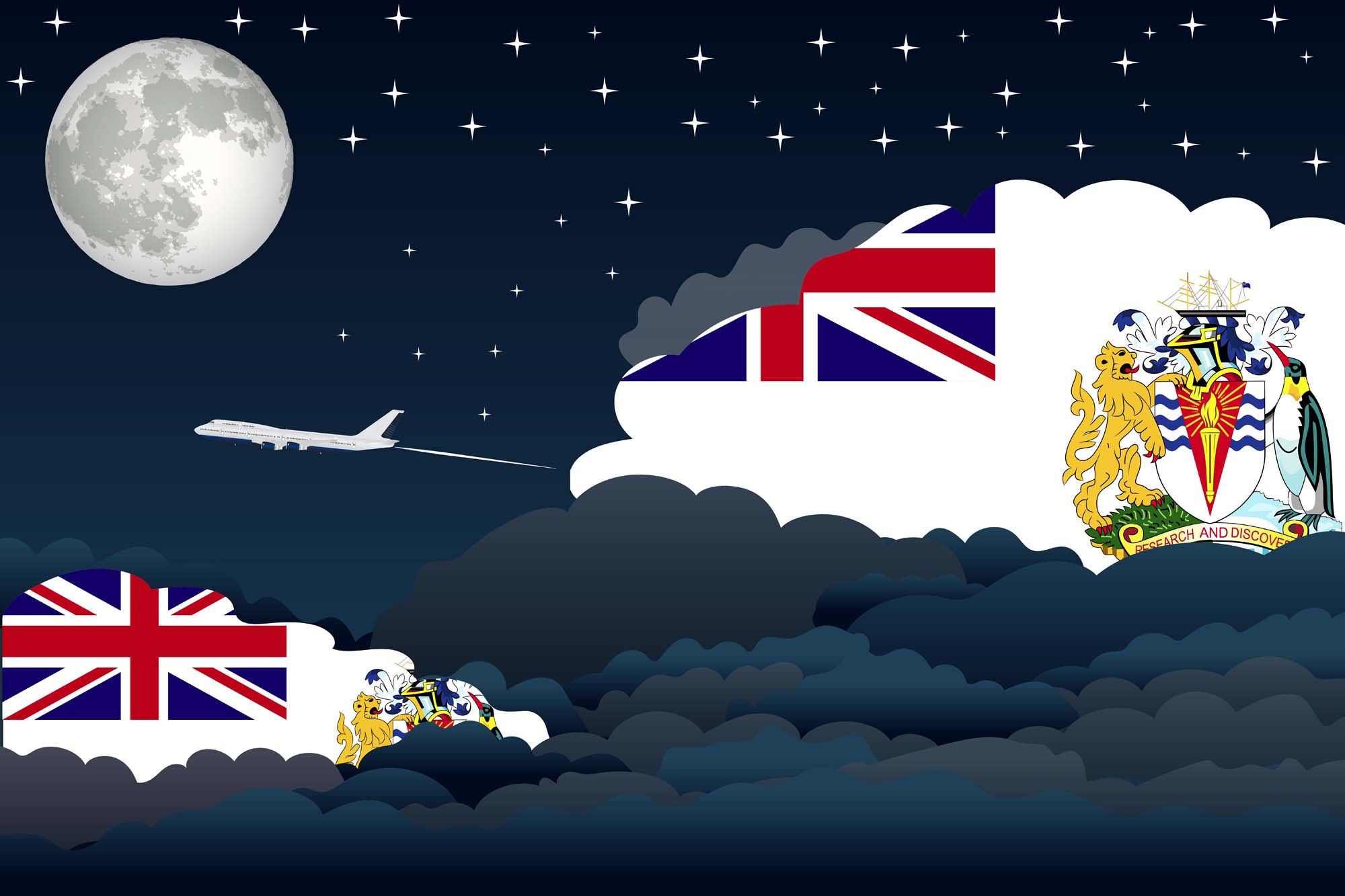 British Antarctic Territory Night Clouds Blanket Throw image 2