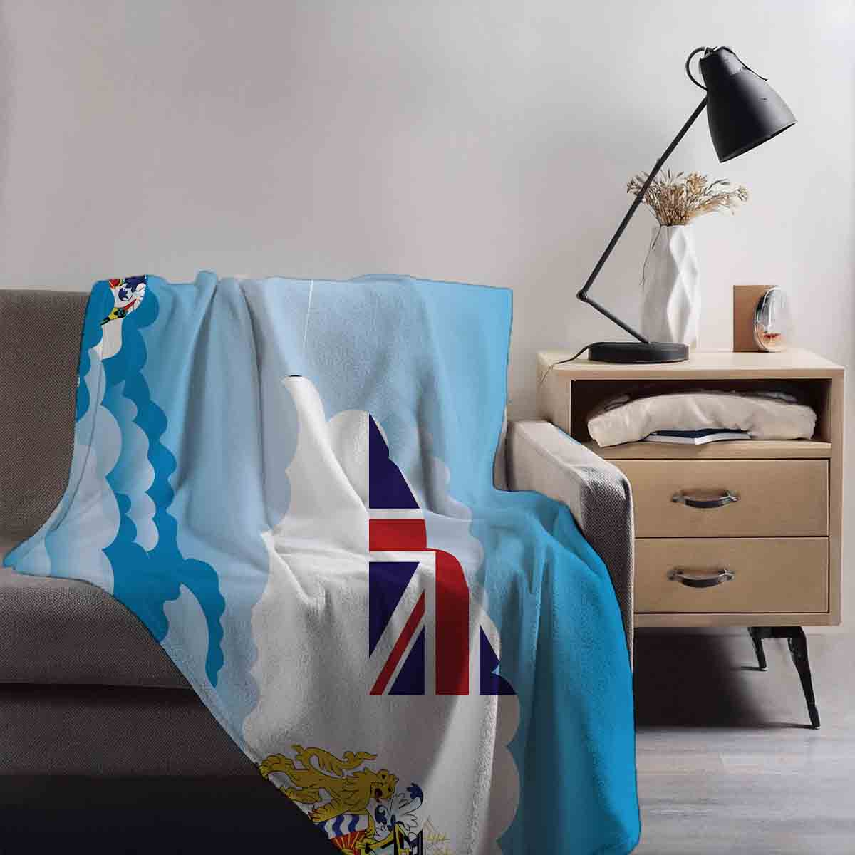 British Antarctic Territory Day Clouds Blanket Throw