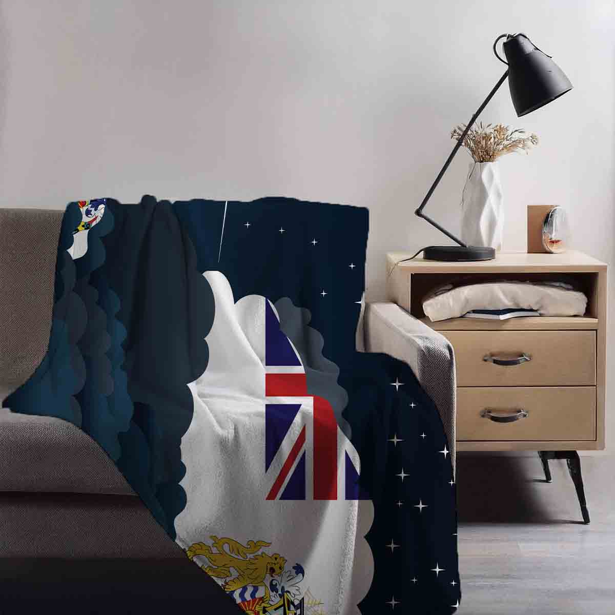 British Antarctic Territory Night Clouds Blanket Throw