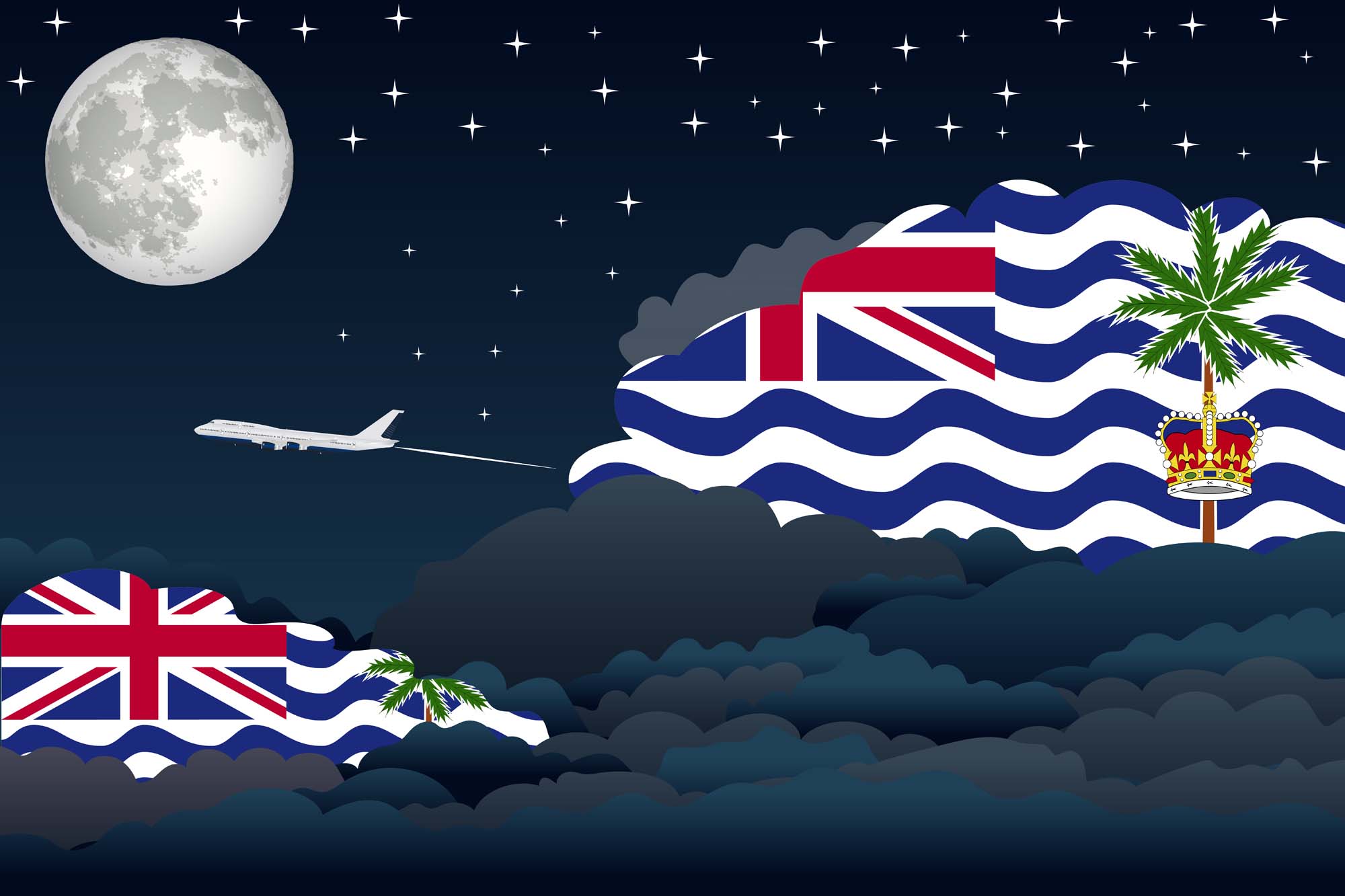 British Indian Ocean Territory Night Clouds Blanket Throw image 2