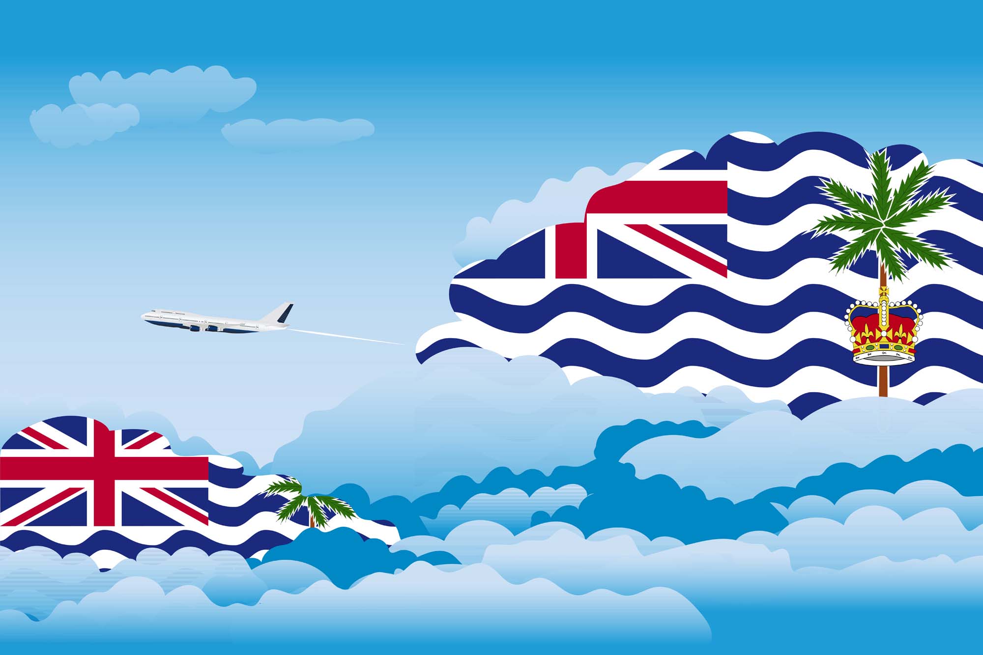 British Indian Ocean Territory Day Clouds Blanket Throw image 2