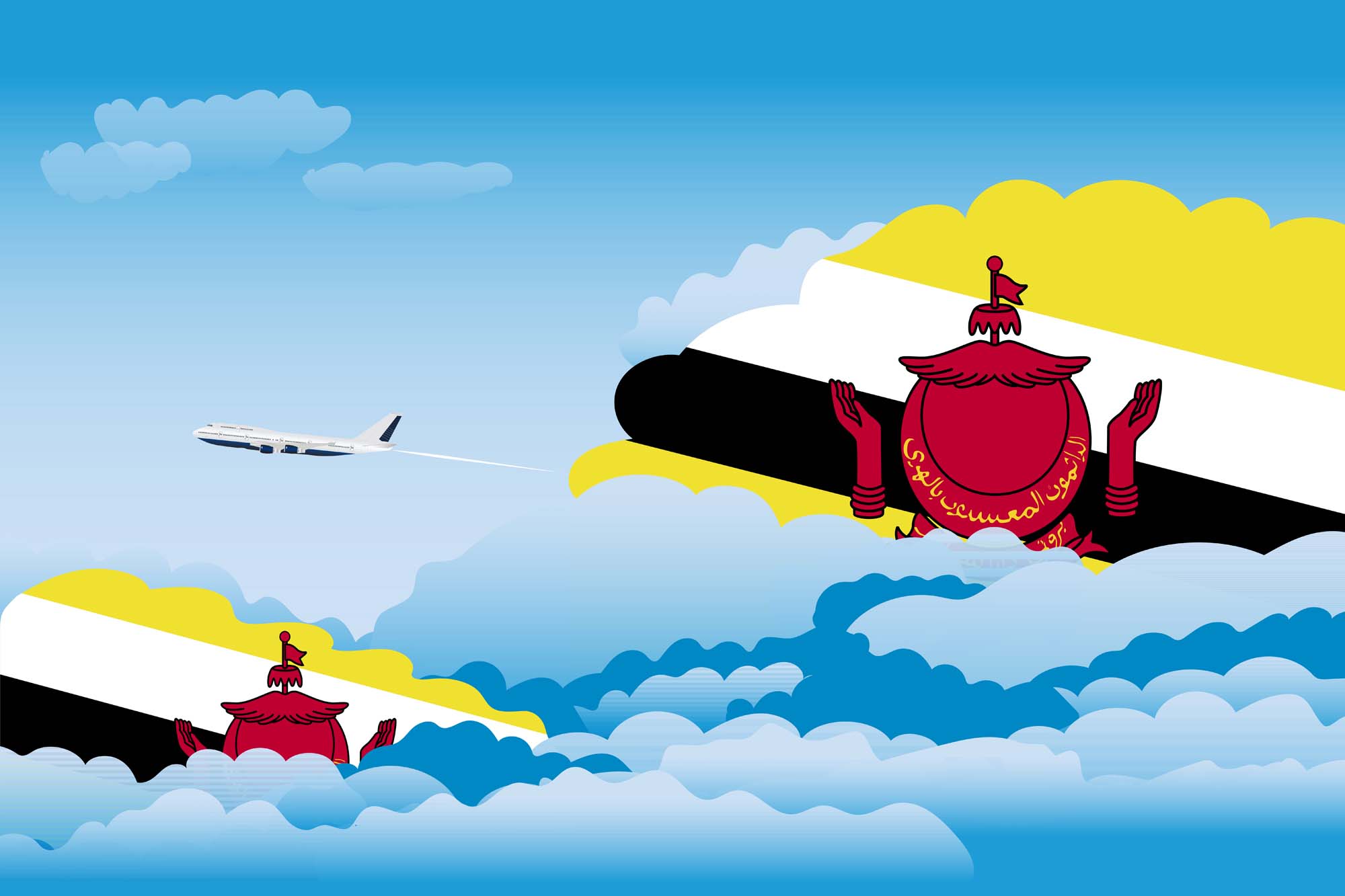 Brunei Day Clouds Blanket Throw image 2