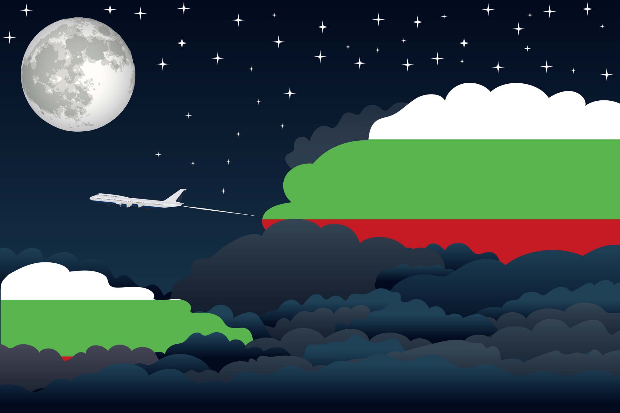 Bulgaria Night Clouds Blanket Throw image 2