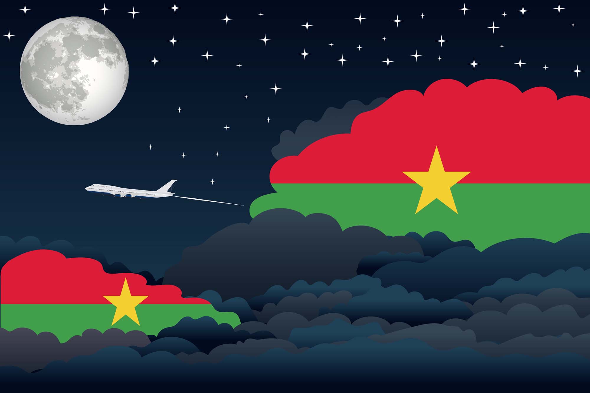 Burkina Faso Night Clouds Blanket Throw image 2