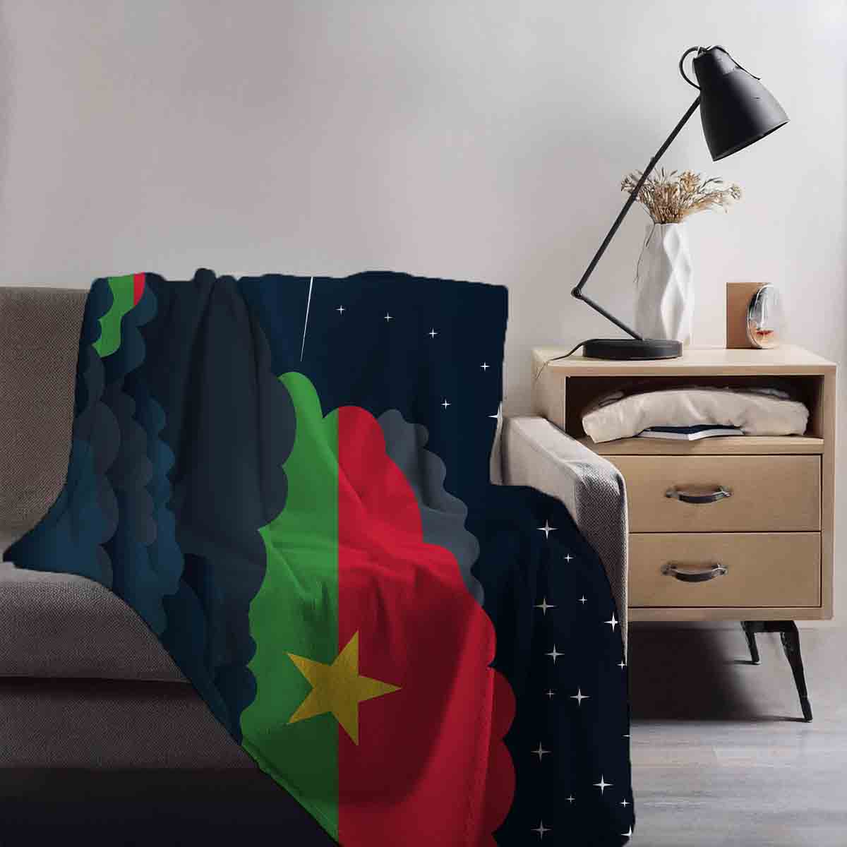 Burkina Faso Night Clouds Blanket Throw