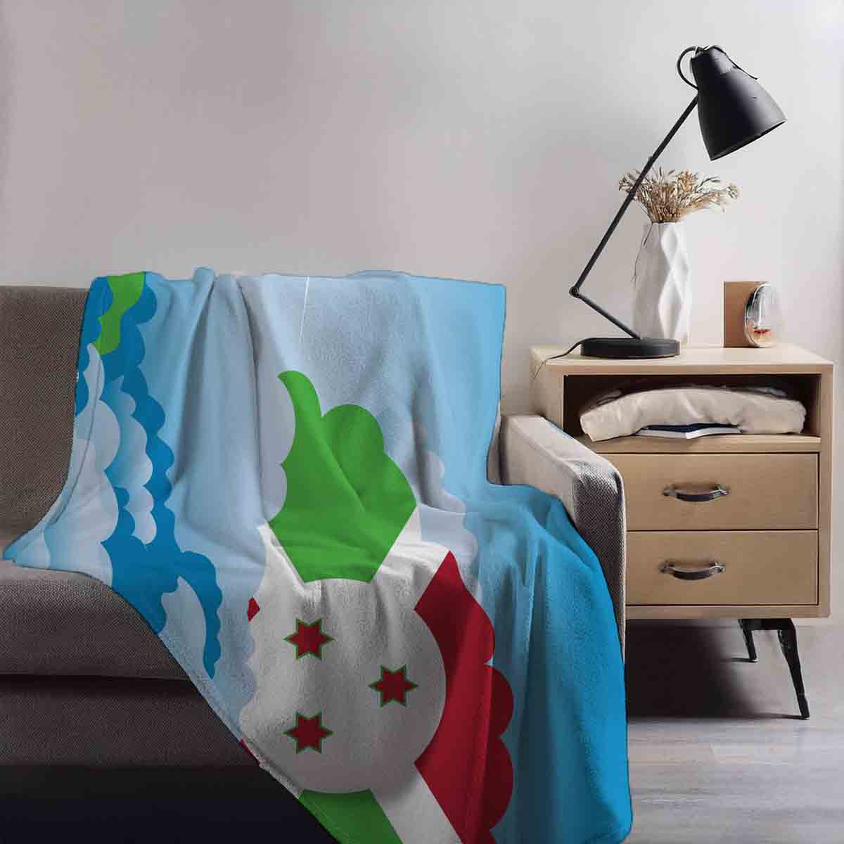 Burundi Day Clouds Blanket Throw