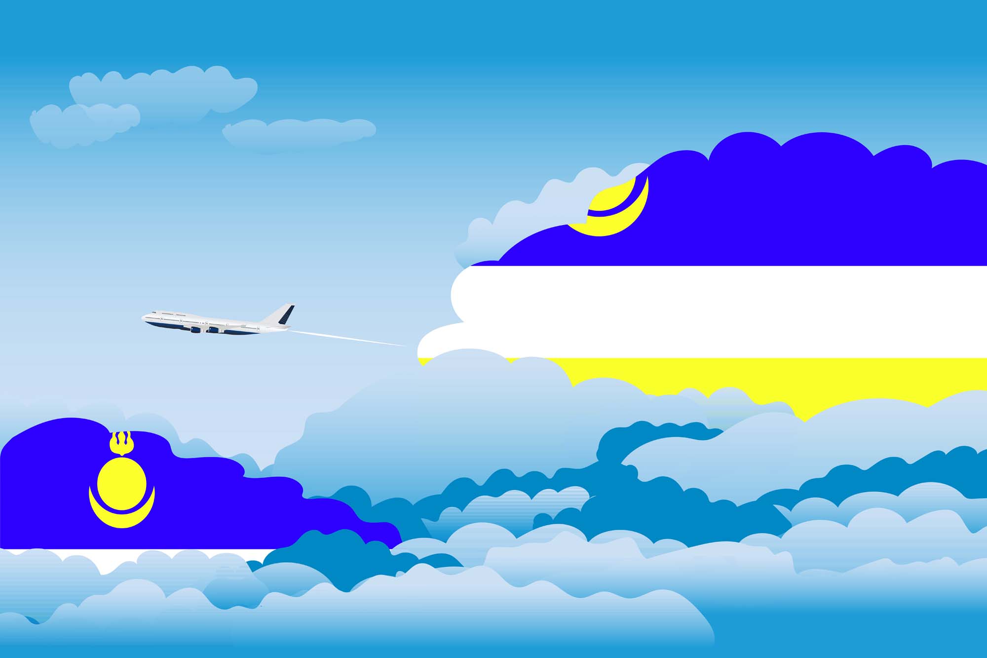 Buryatia Day Clouds Blanket Throw image 2