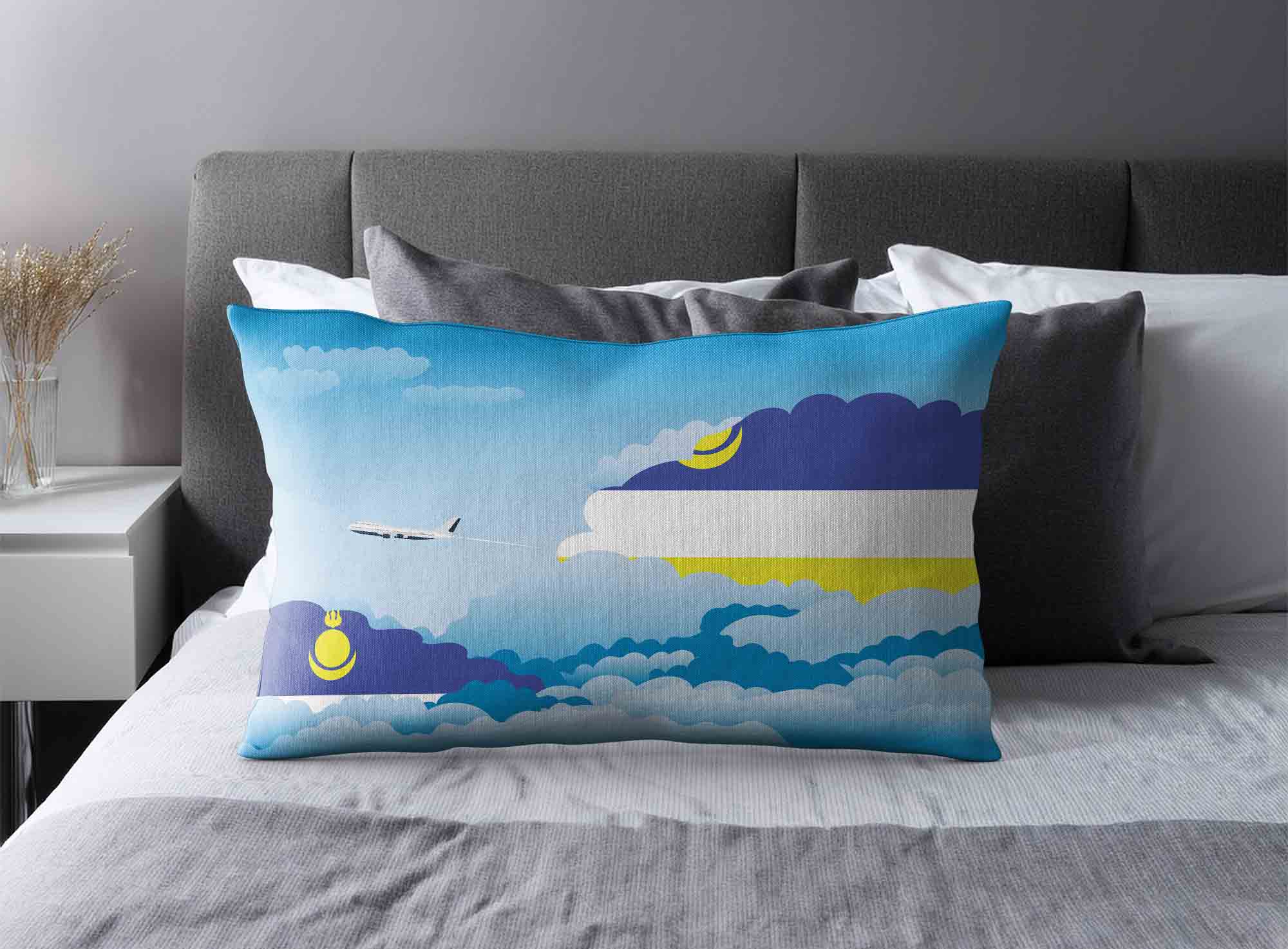 Buryatia World Airplane Day Clouds Square & Rectangle Pillow Cases | Aviation Sky Travel Decorative Throw Pillow Covers image 2