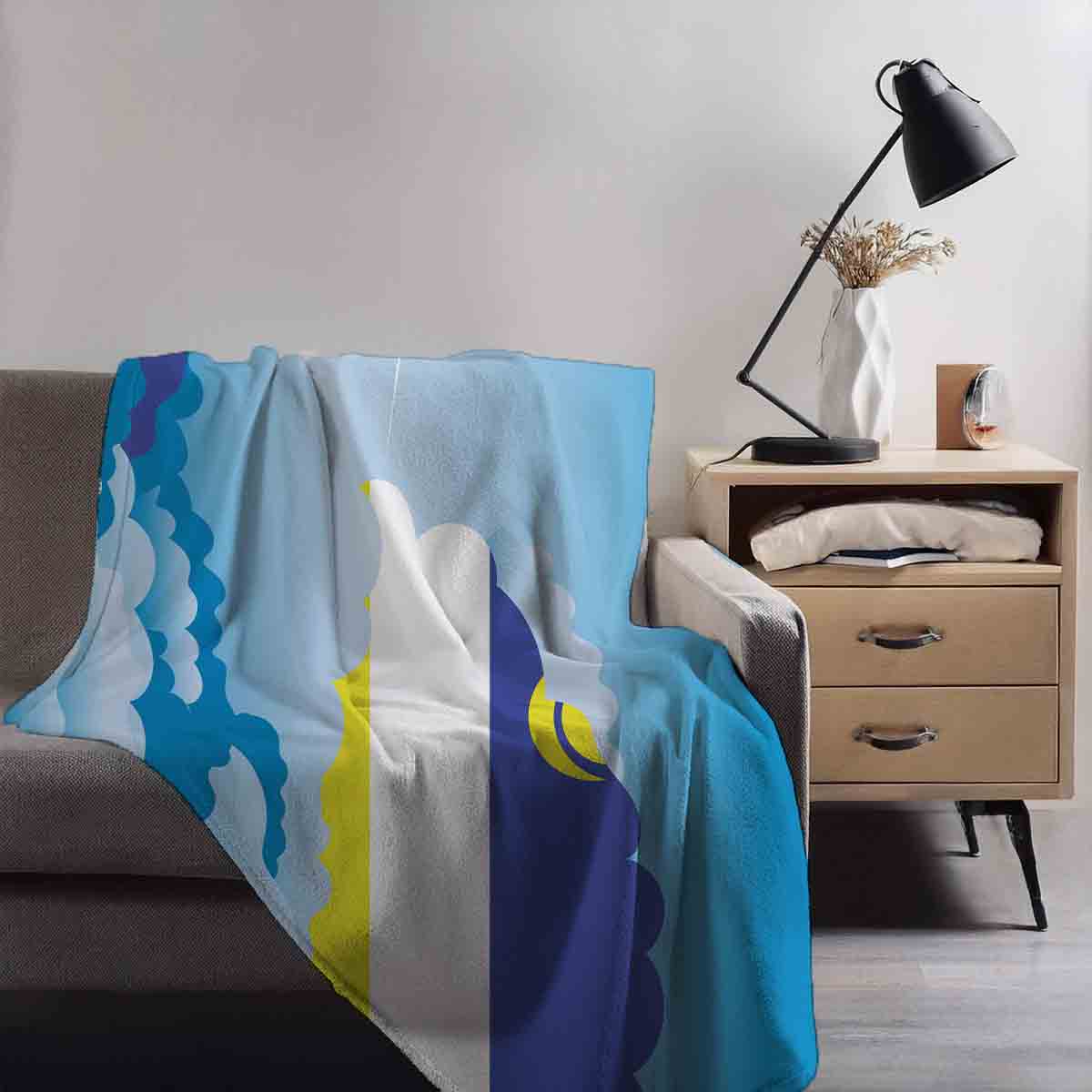 Buryatia Day Clouds Blanket Throw