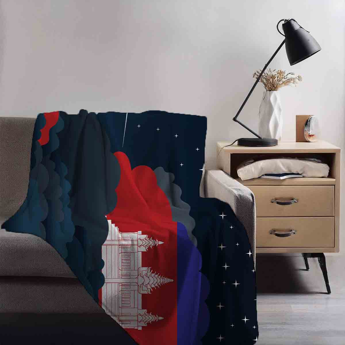 Cambodia Night Clouds Blanket Throw