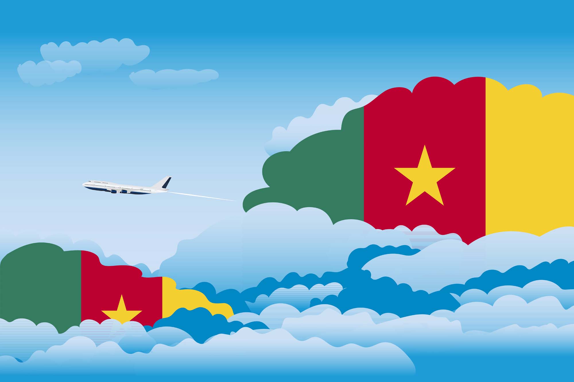 Cameroon Day Clouds Blanket Throw image 2