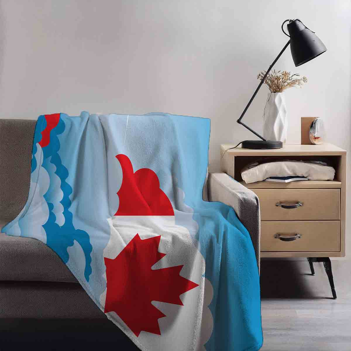 Canada Day Clouds Blanket Throw