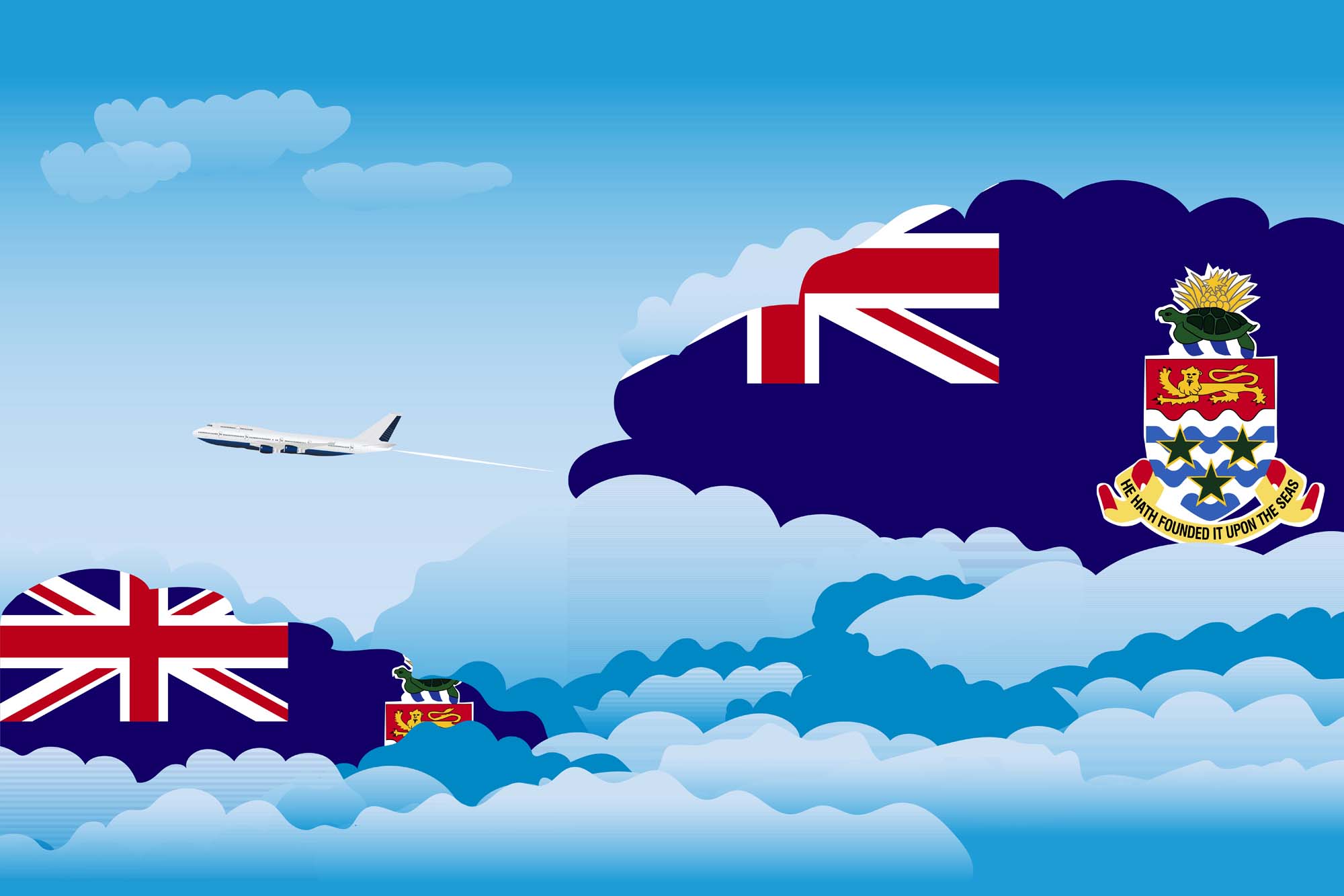 Cayman Islands Day Clouds Blanket Throw image 2