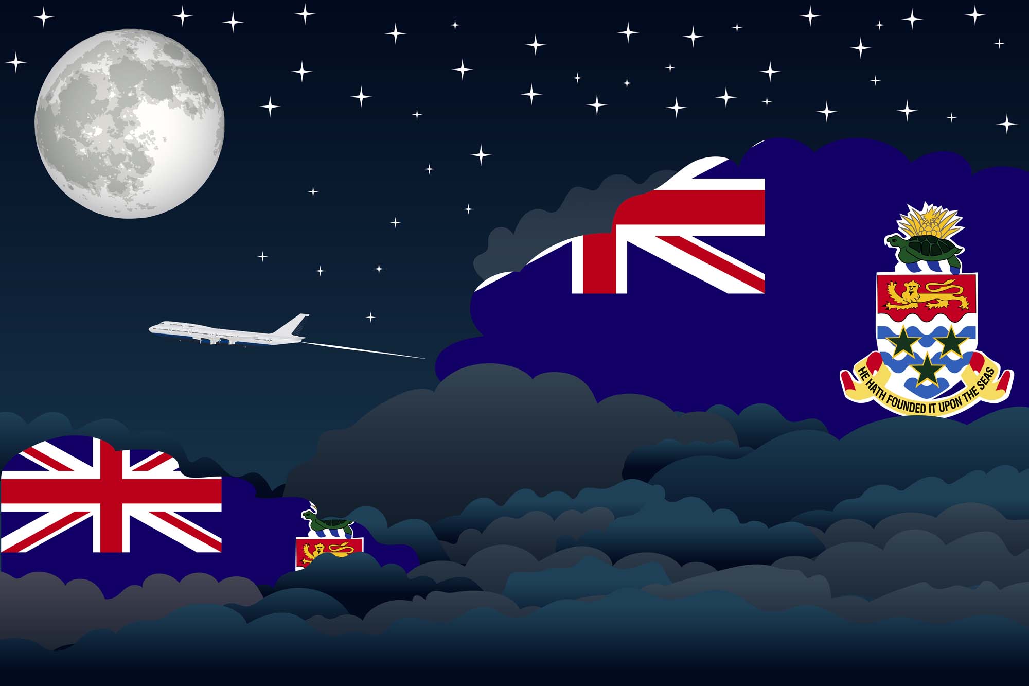Cayman Islands Night Clouds Blanket Throw image 2