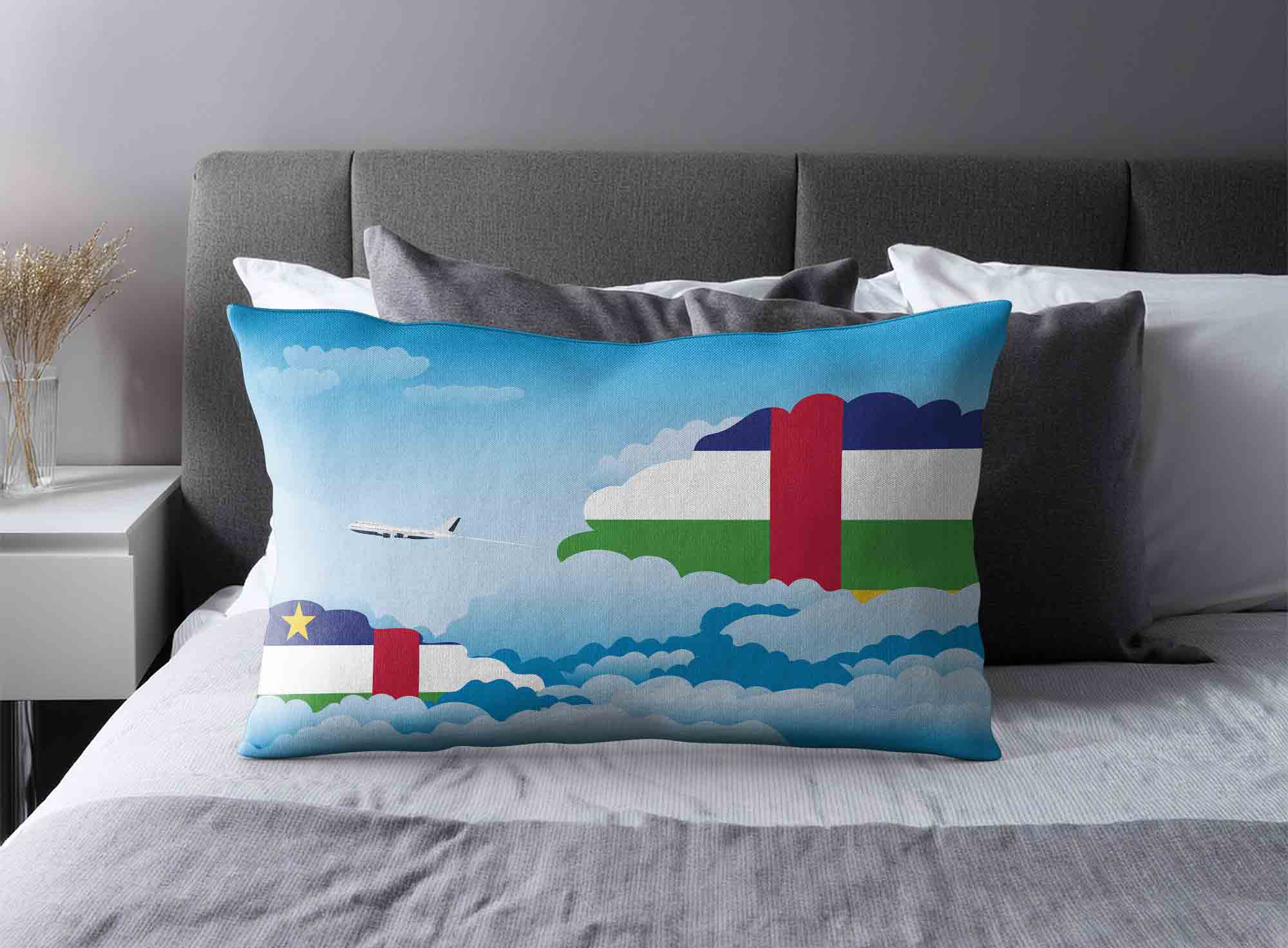 Central African Republic World Airplane Day Clouds Square & Rectangle Pillow Cases | Aviation Sky Travel Decorative Throw Pillow Covers image 2