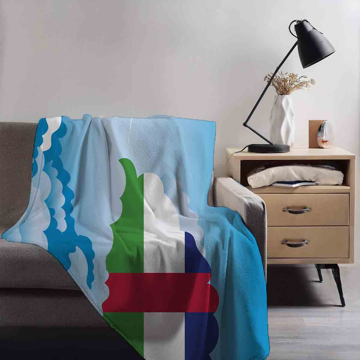 Central African Republic Day Clouds Blanket Throw