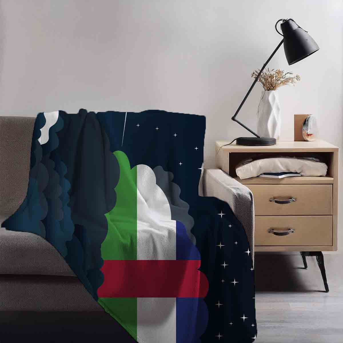 Central African Republic Night Clouds Blanket Throw