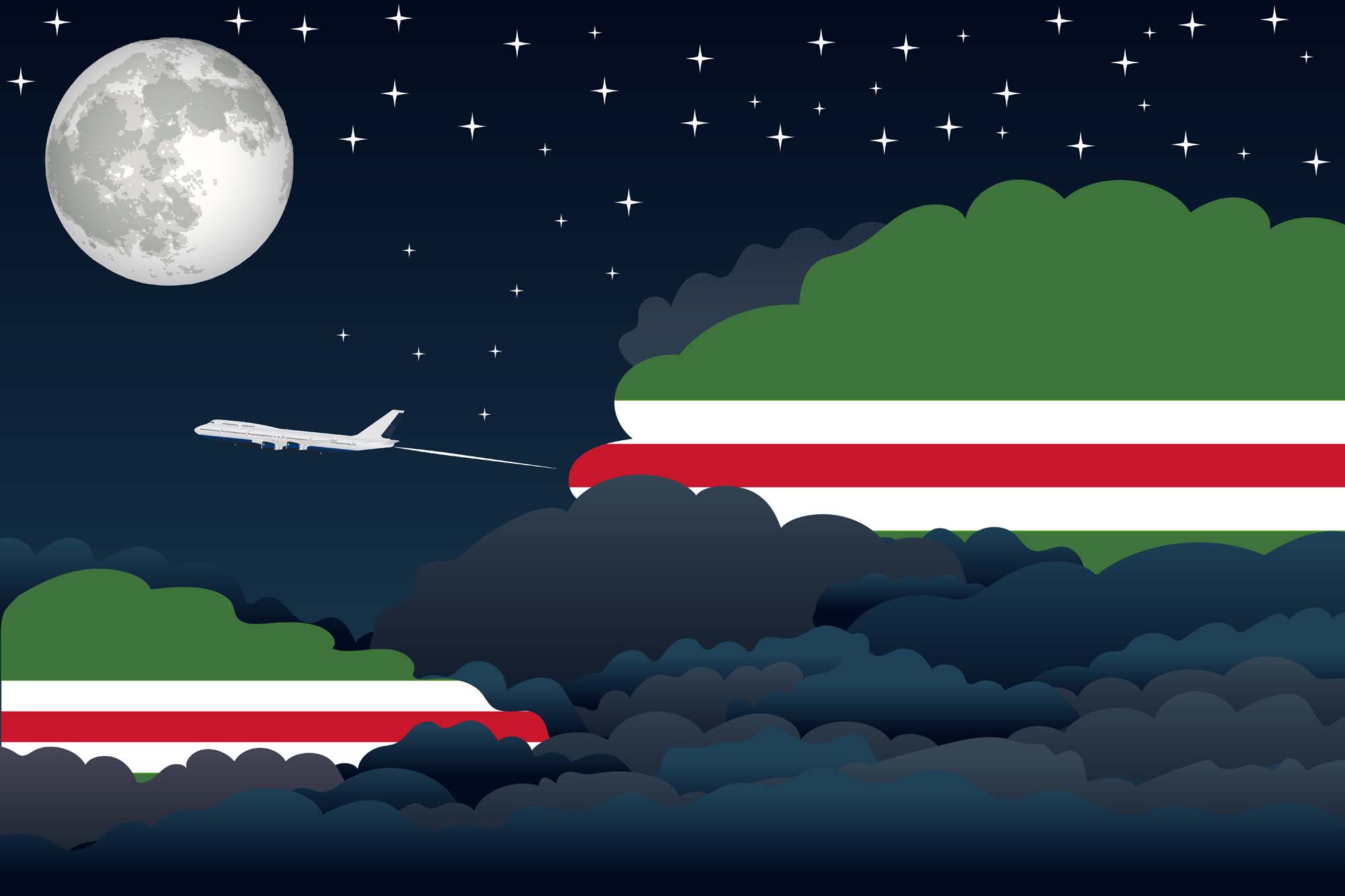 Chechen Republic of Ichkeria Night Clouds Blanket Throw image 2