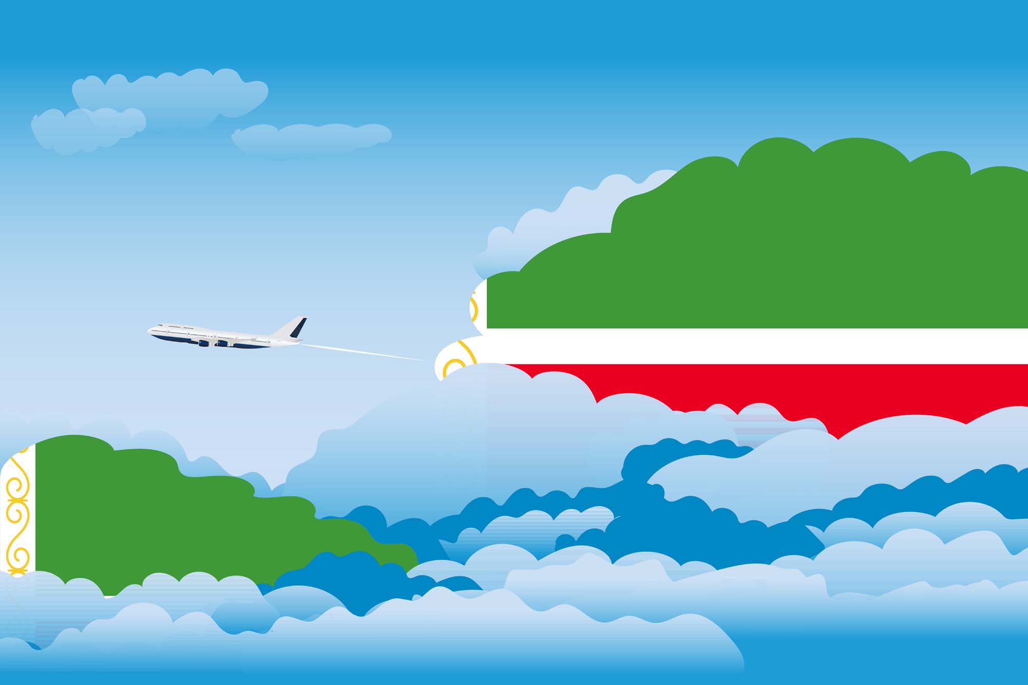 Chechen Republic Day Clouds Blanket Throw image 2