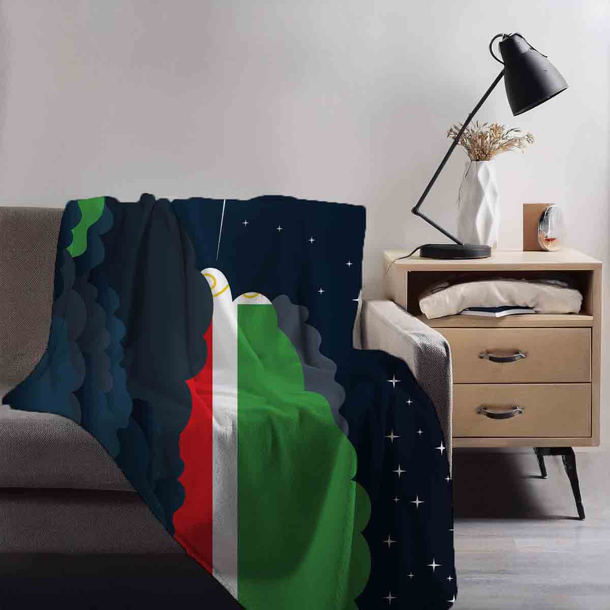 Chechen Republic Night Clouds Blanket Throw